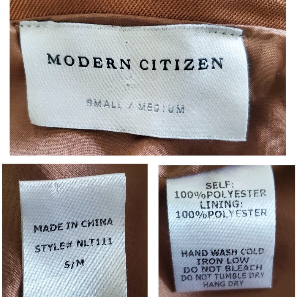 Modern Citizen Womens Cinnamon Brenna Tie-Front Trench Coat S/M - Picture 5 of 10